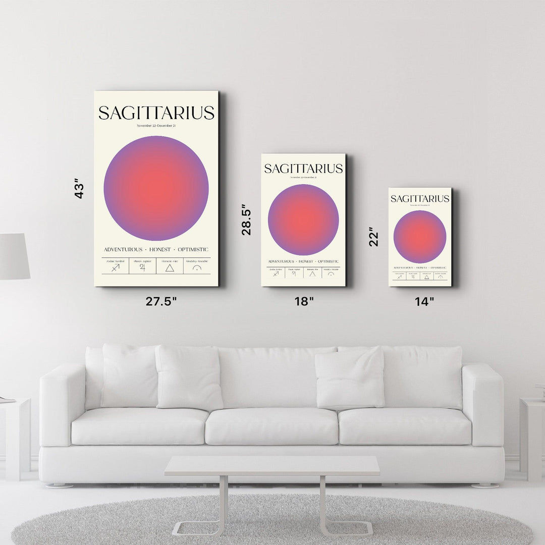 ."Sagittarius - Aura Collection". Zodiac Glass Wall Art - ArtDesigna Glass Printing Wall Art
