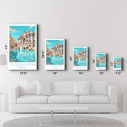 The Trevi Fountain-Rome Italy-Travel Posters | Glass Wall Art
