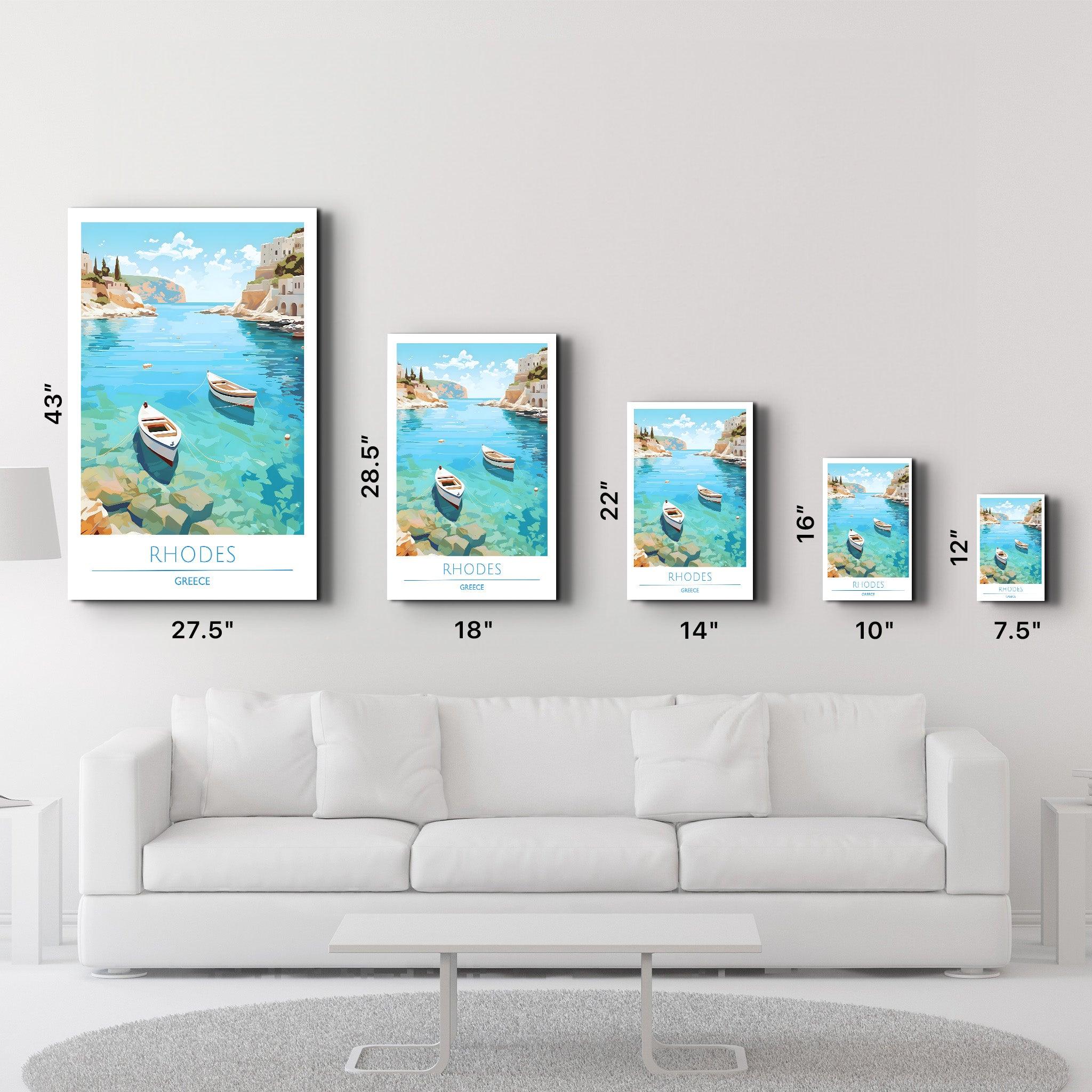 Rhodes Greece-Travel Posters | Glass Wall Art - ArtDesigna Glass Printing Wall Art