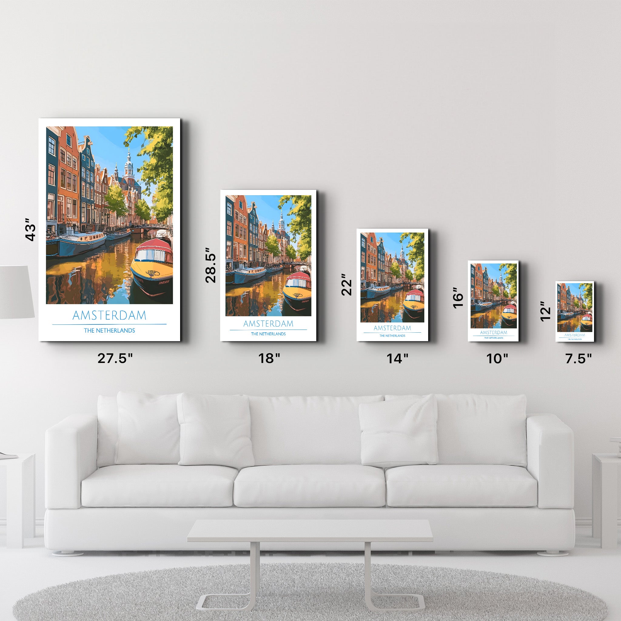 Amsterdam The Netherland-Travel Posters | Glass Wall Art