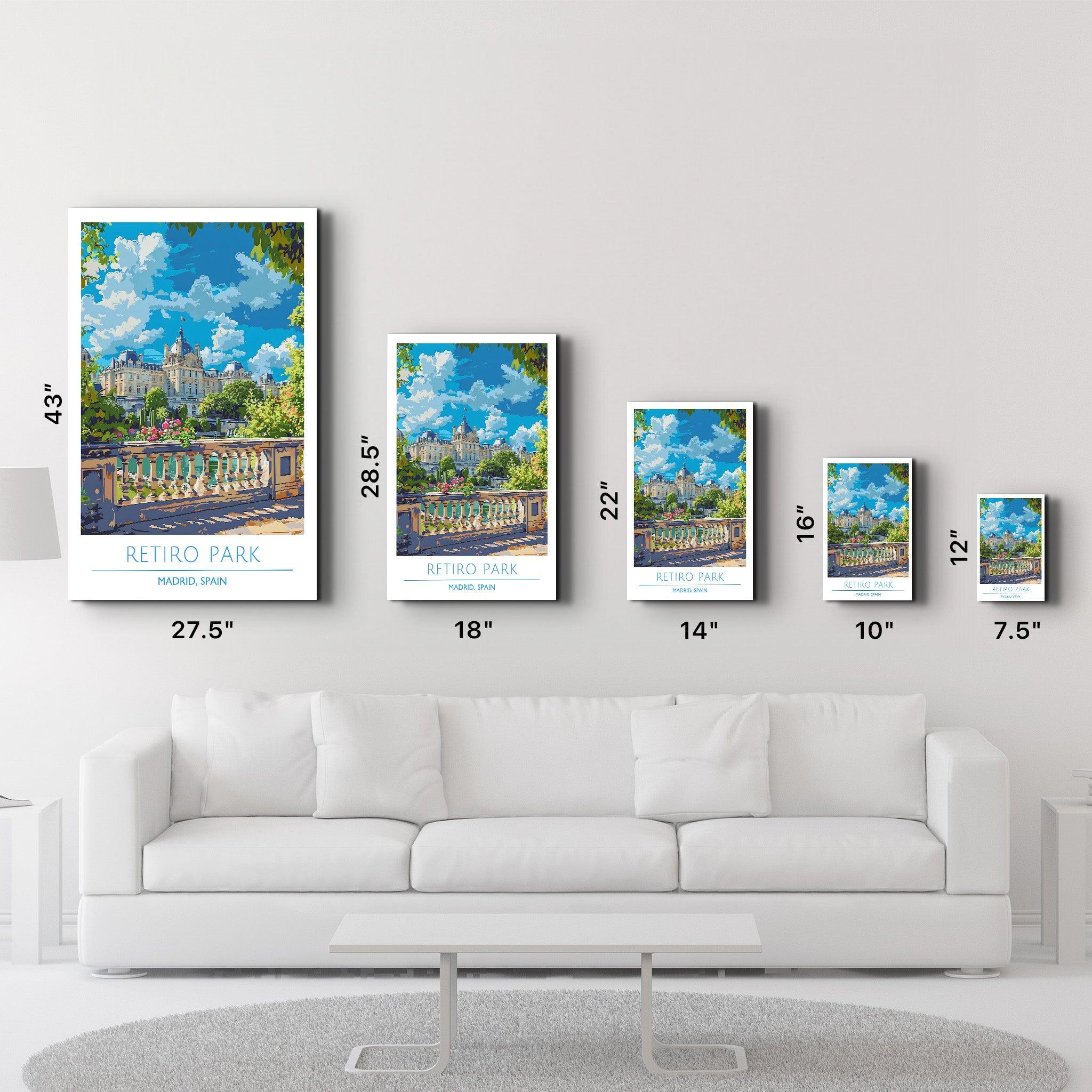 Retiro Park-Madrid Spain-Travel Posters | Glass Wall Art - ArtDesigna Glass Printing Wall Art