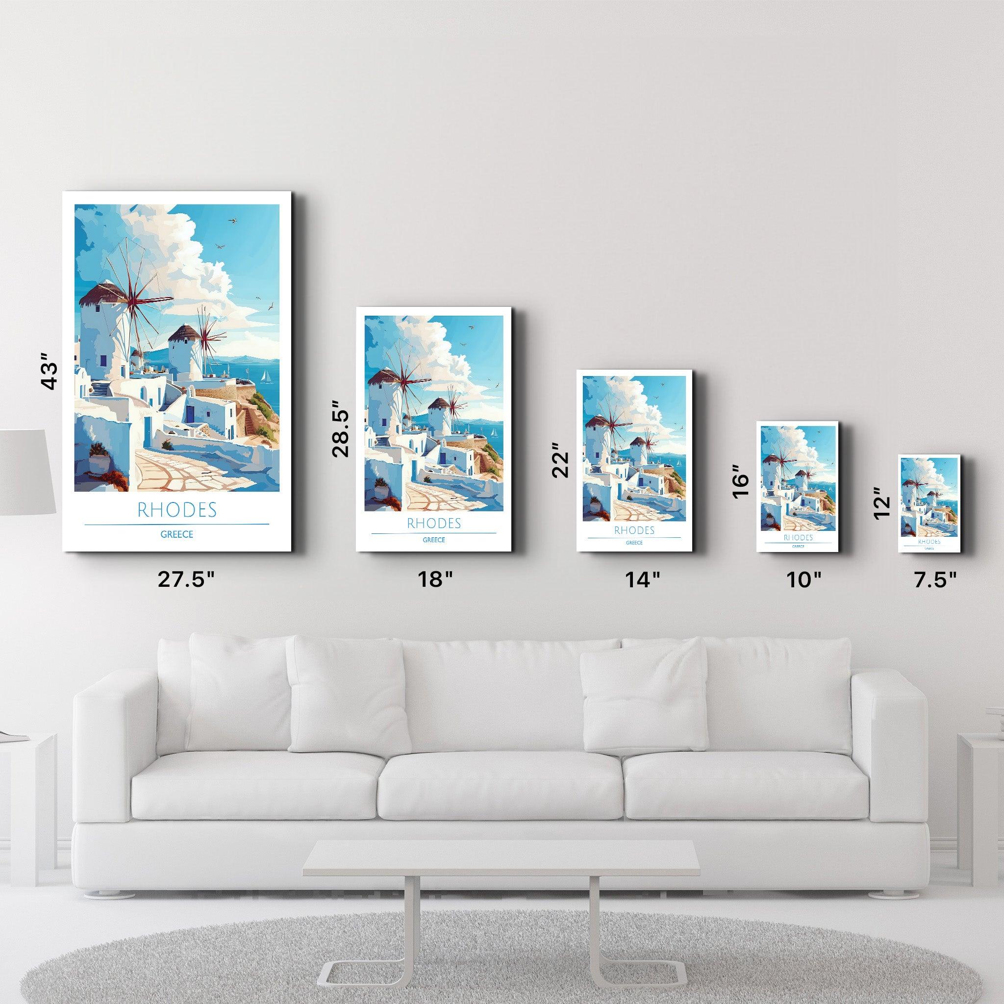 Rhodes Greece 2-Travel Posters | Glass Wall Art - Artdesigna