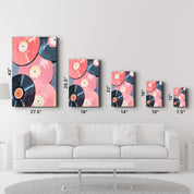 Pink Records - Glass Wall Art - Artdesigna