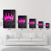 Pink Crown - Glass Wall Art