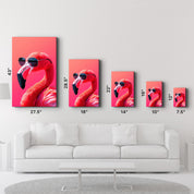 Stylish Pink Flamingo - Glass Wall Art