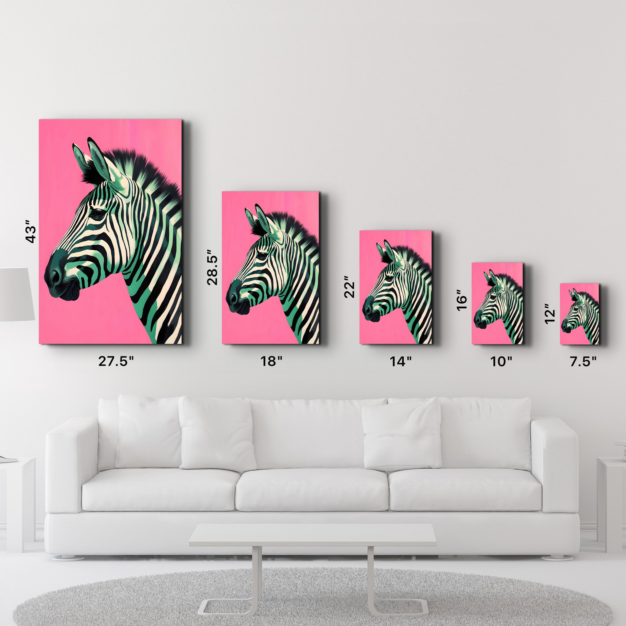 Zebra Pink - Glass Wall Art - Artdesigna