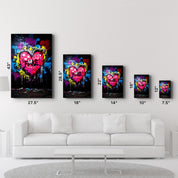 Fake Love Graffiti - Glass Wall Art - Artdesigna