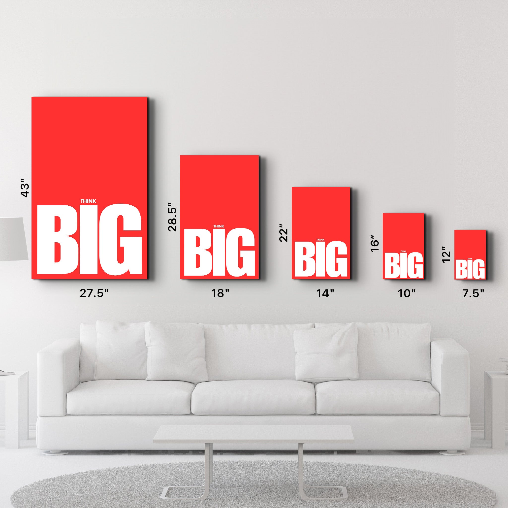 Think BIG | Motivational Glass Wall Art - Artdesigna