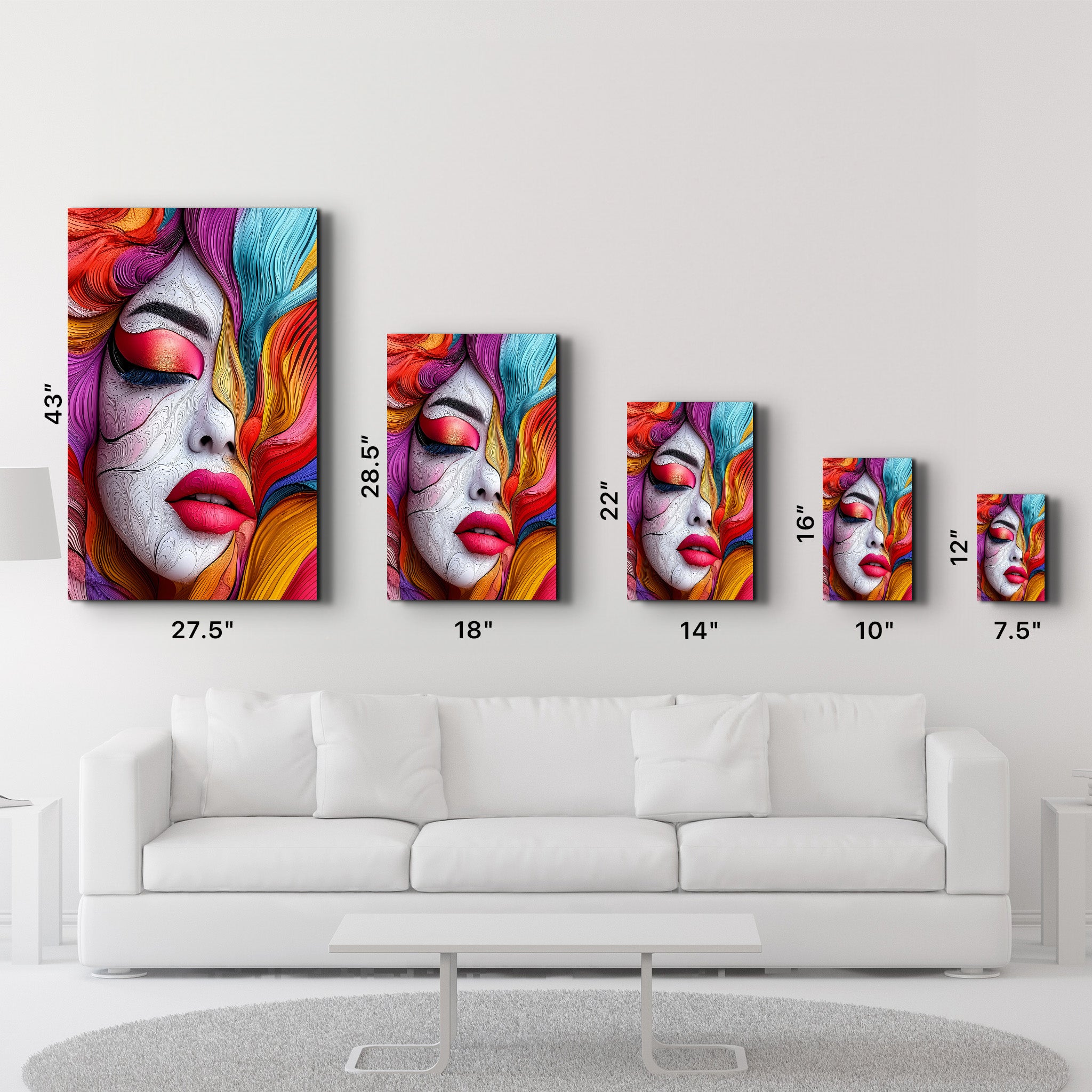 Abstract Whirls and Portrait | Glass Wall Art