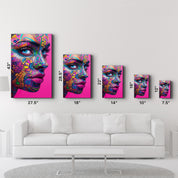 Psychedelic Floral Portrait | Glass Wall Art