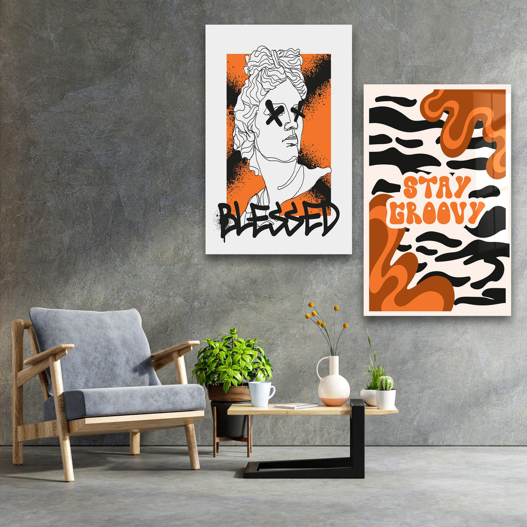 ."Blessed Duo". Contemporary Gallery Collection Glass Wall Art - ArtDesigna Glass Printing Wall Art