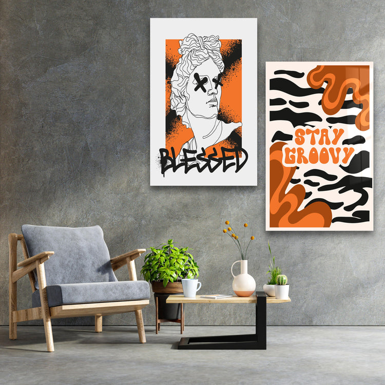 ."Blessed Duo". Contemporary Gallery Collection Glass Wall Art - ArtDesigna Glass Printing Wall Art