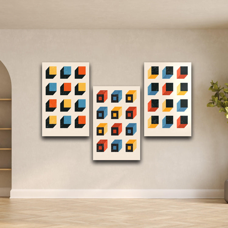."Cubes". Contemporary Gallery Collection Glass Wall Art - ArtDesigna Glass Printing Wall Art