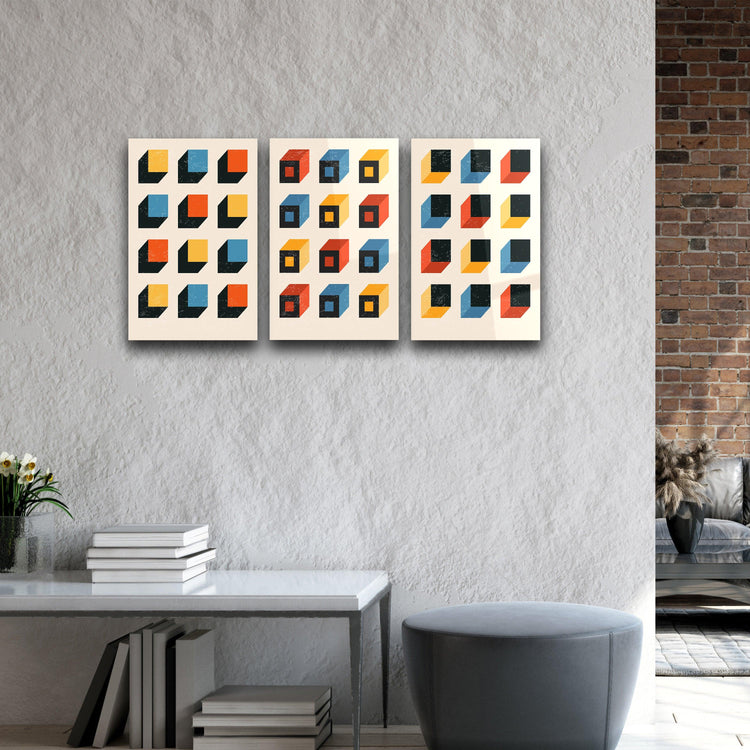 ."Cubes". Contemporary Gallery Collection Glass Wall Art - ArtDesigna Glass Printing Wall Art