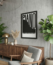 PIANO – Modern Wooden Music Typography Wall Art