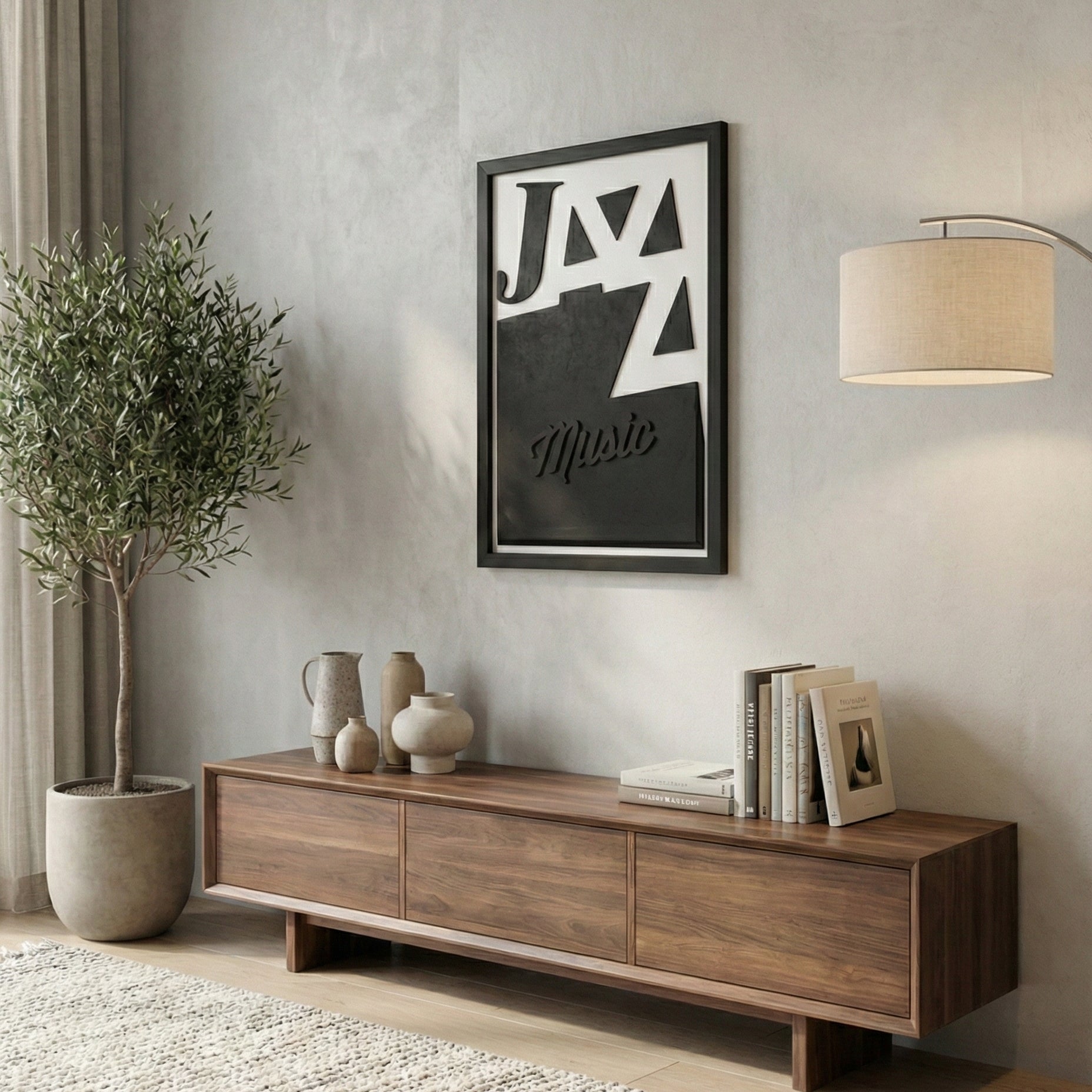 Jazz Music – Modern Wooden Music Typography Wall Art
