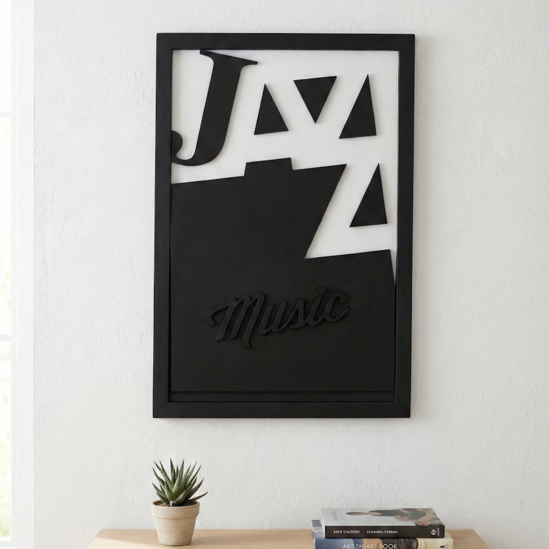 Jazz Music – Modern Wooden Music Typography Wall Art