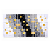 Golden Touches wood wall sculpture by Artdesigna featuring an intricate gold-accented wood wall art design.
