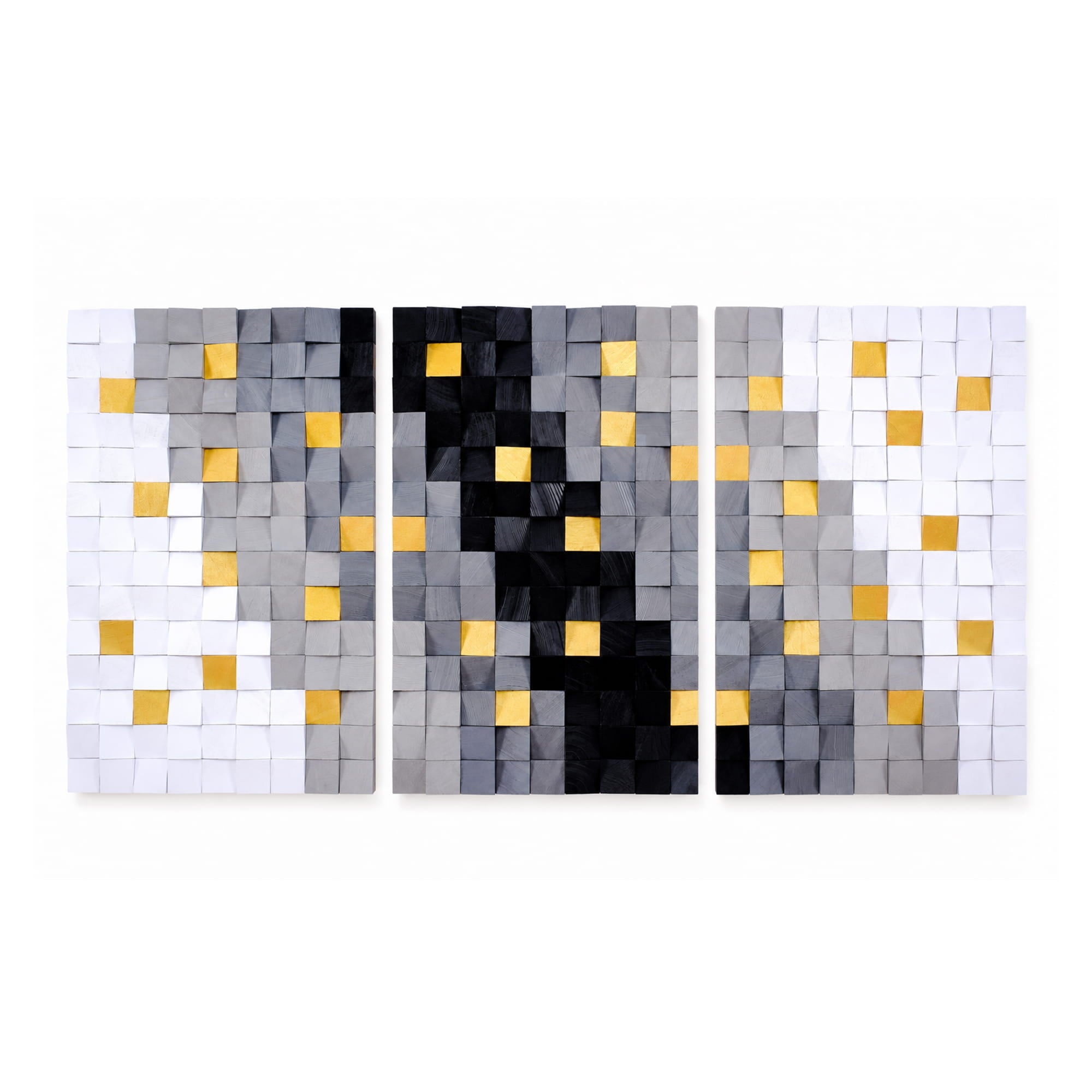 Golden Touches wood wall sculpture by Artdesigna featuring an intricate gold-accented wood wall art design.