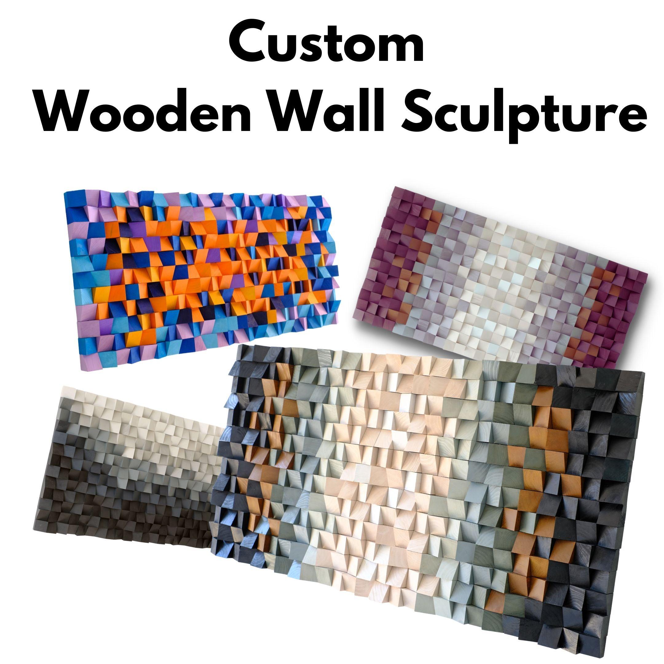 Custom Mosaic Wooden Wall Sculpture - ArtDesigna Glass Printing Wall Art