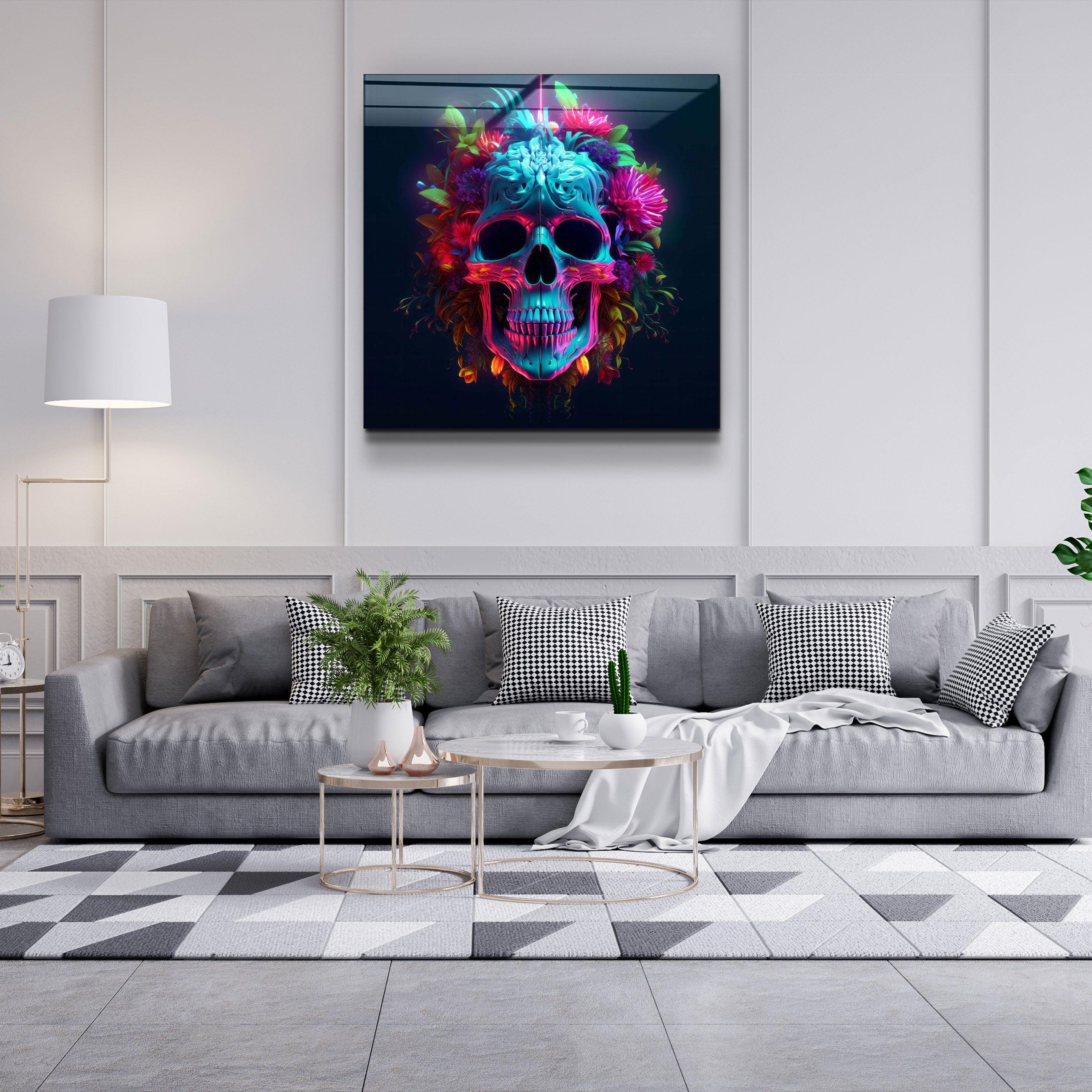 ."Skull". Designers Collection Glass Wall Art