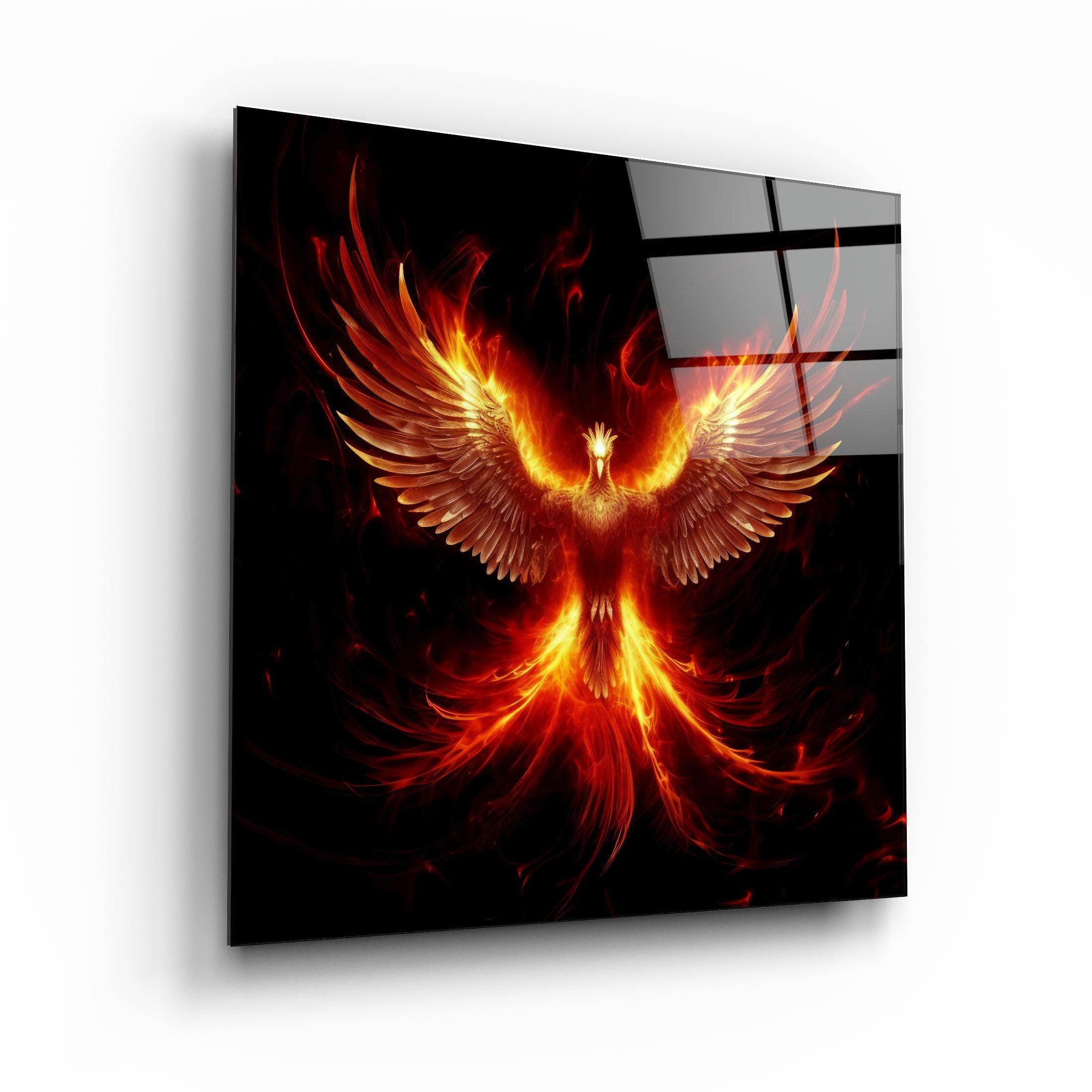 ."Phoenix - Guard of the Secret World". Designers Collection Glass Wall Art - ArtDesigna Glass Printing Wall Art