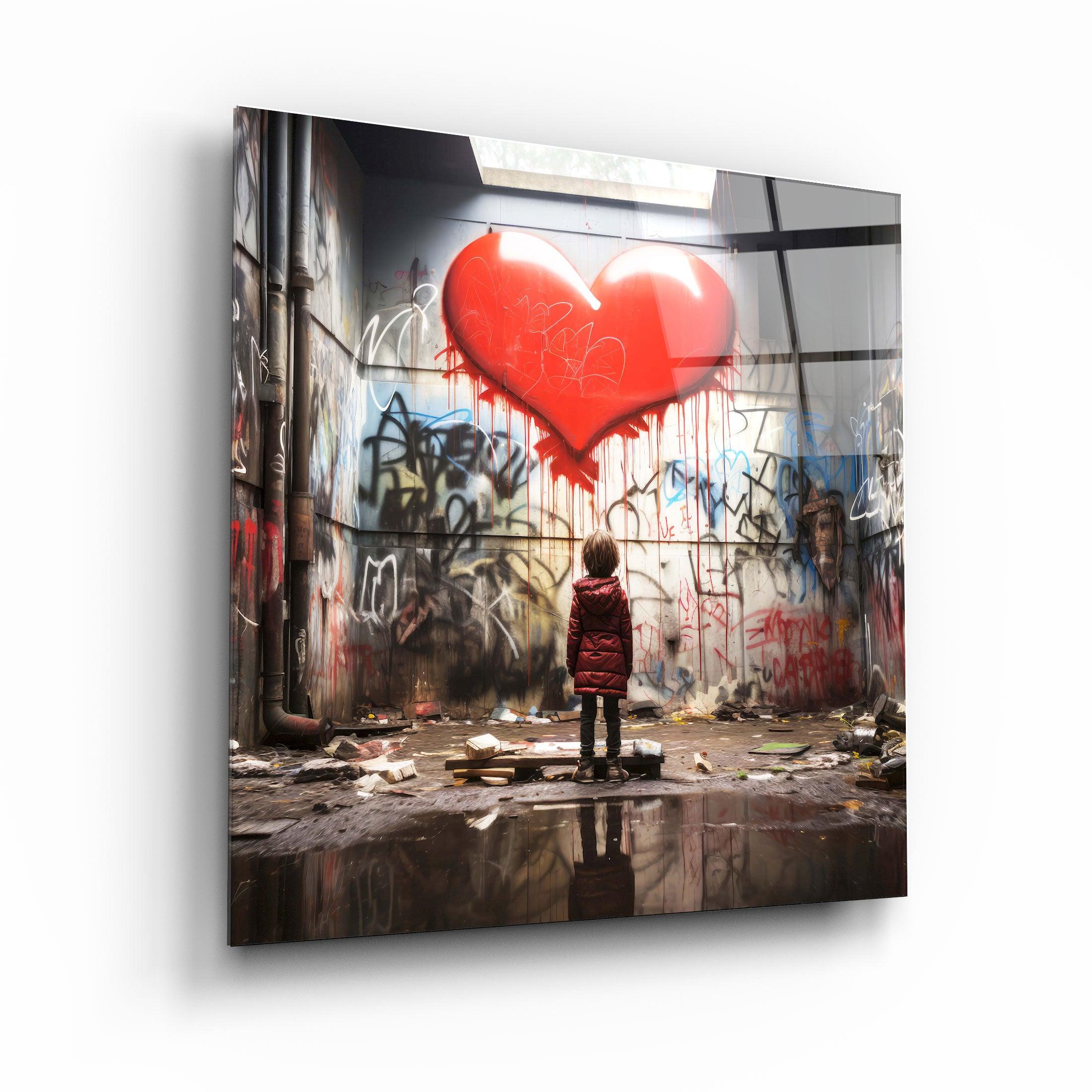 ."Love Me". Designers Collection Glass Wall Art