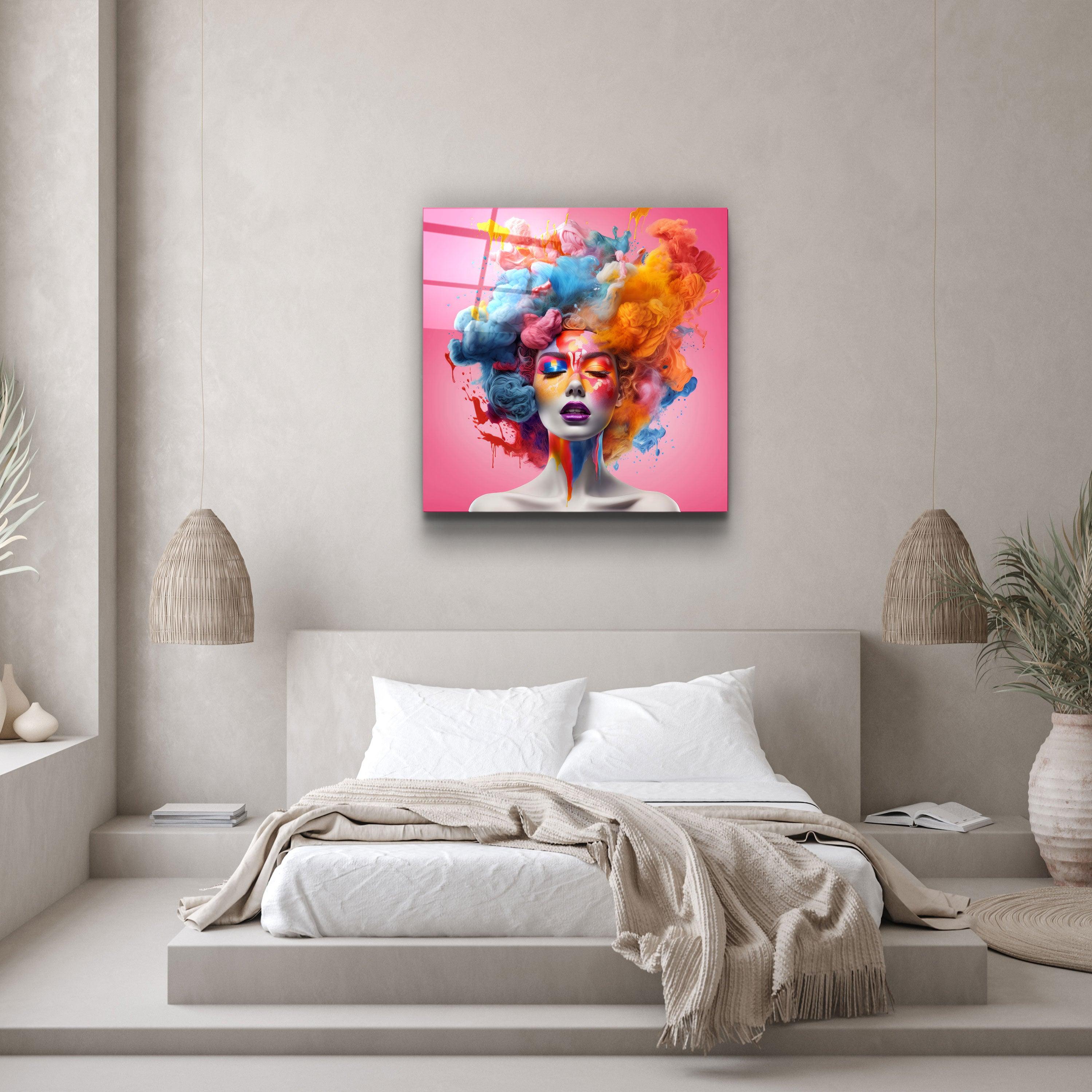 ."Cotton Candy". Designers Collection Glass Wall Art