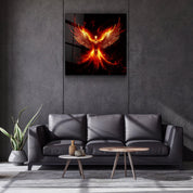 ."Phoenix - Guard of the Secret World". Designers Collection Glass Wall Art - ArtDesigna Glass Printing Wall Art