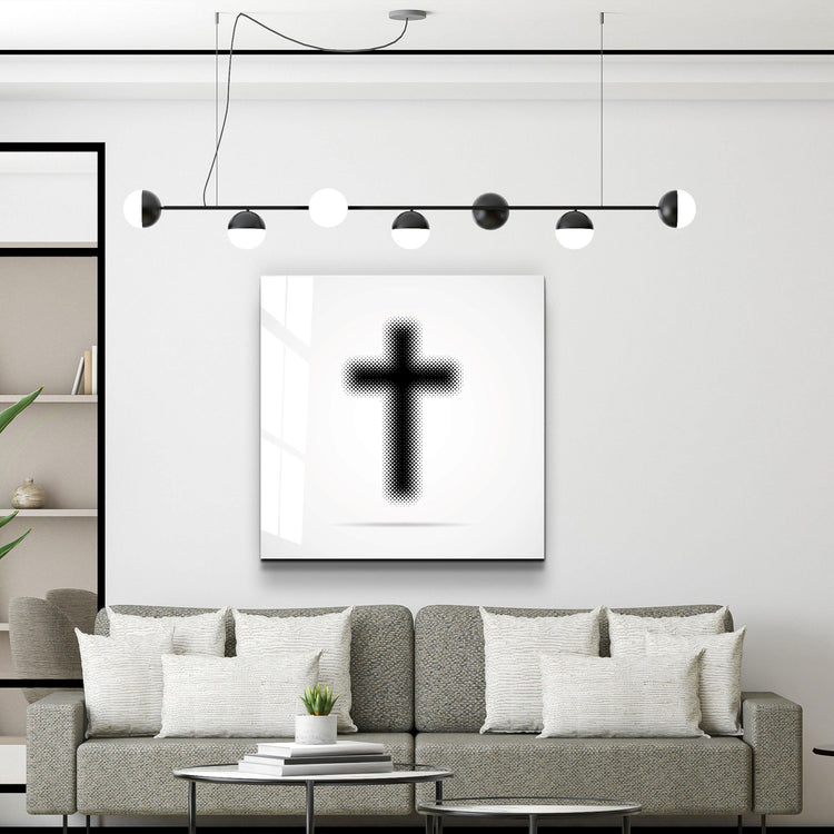 ."Dotted Cross". Designers Collection Glass Wall Art - ArtDesigna Glass Printing Wall Art