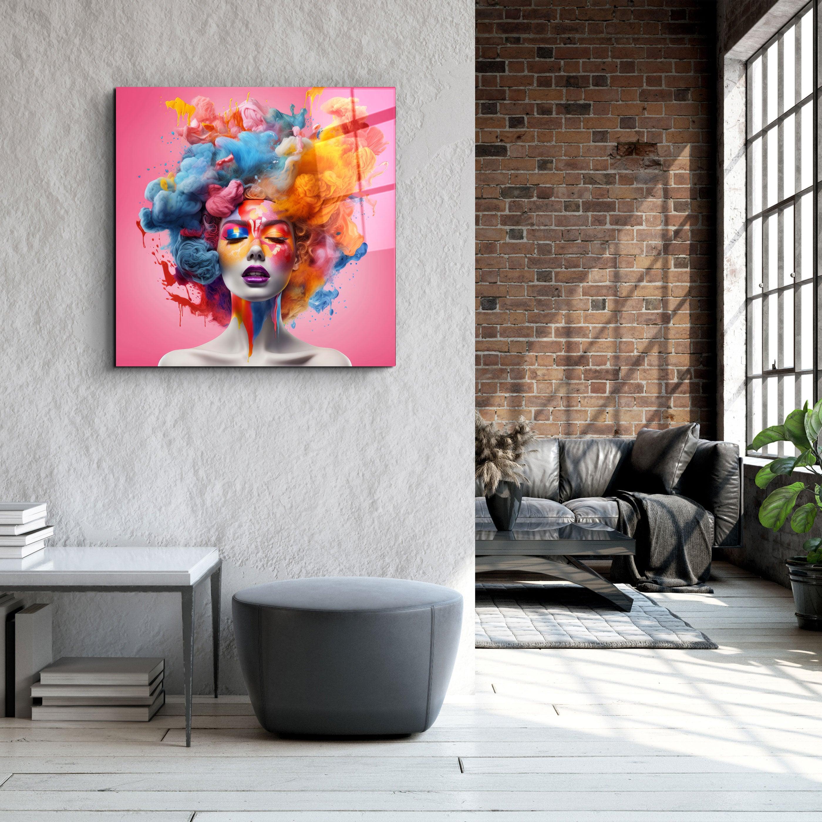 ."Cotton Candy". Designers Collection Glass Wall Art