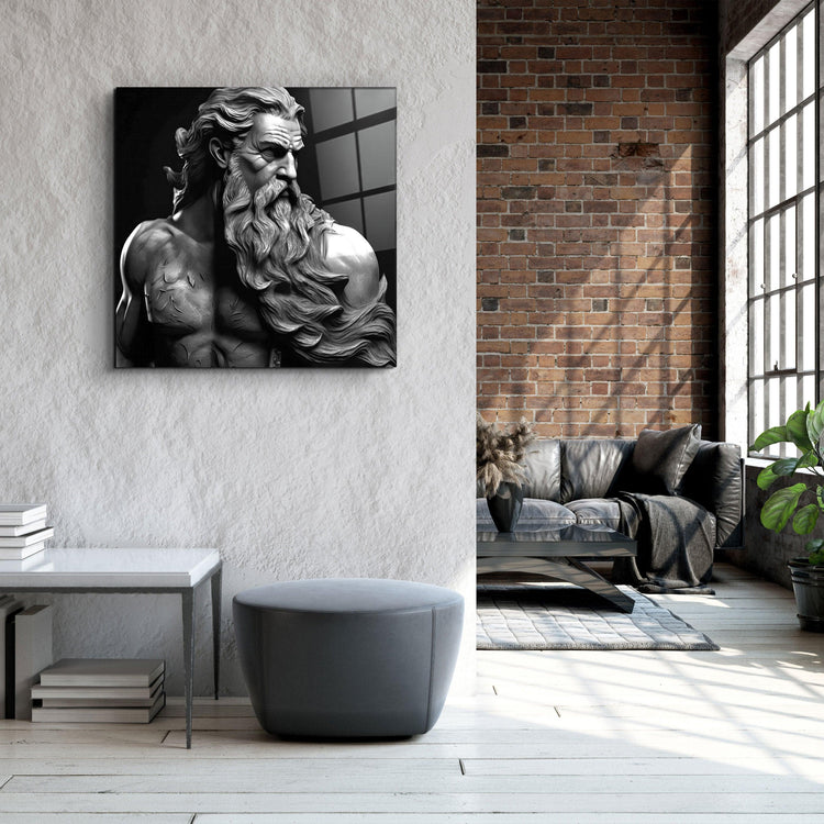 ."Zeus Myth". Designers Collection Glass Wall Art - ArtDesigna Glass Printing Wall Art