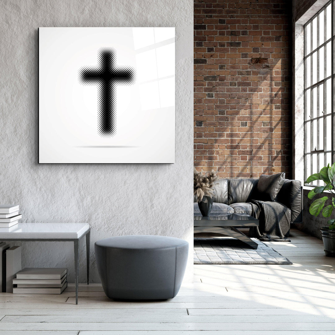 ."Dotted Cross". Designers Collection Glass Wall Art - ArtDesigna Glass Printing Wall Art