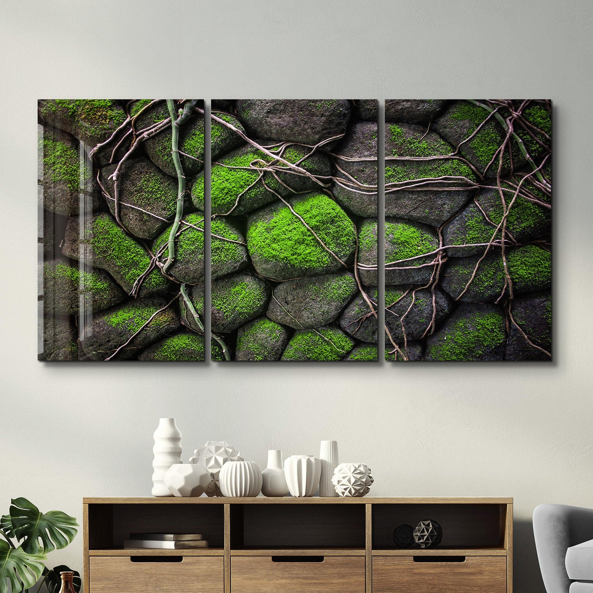 ・"Ivy on the Stone - Trio"・Glass Wall Art - ArtDesigna Glass Printing Wall Art
