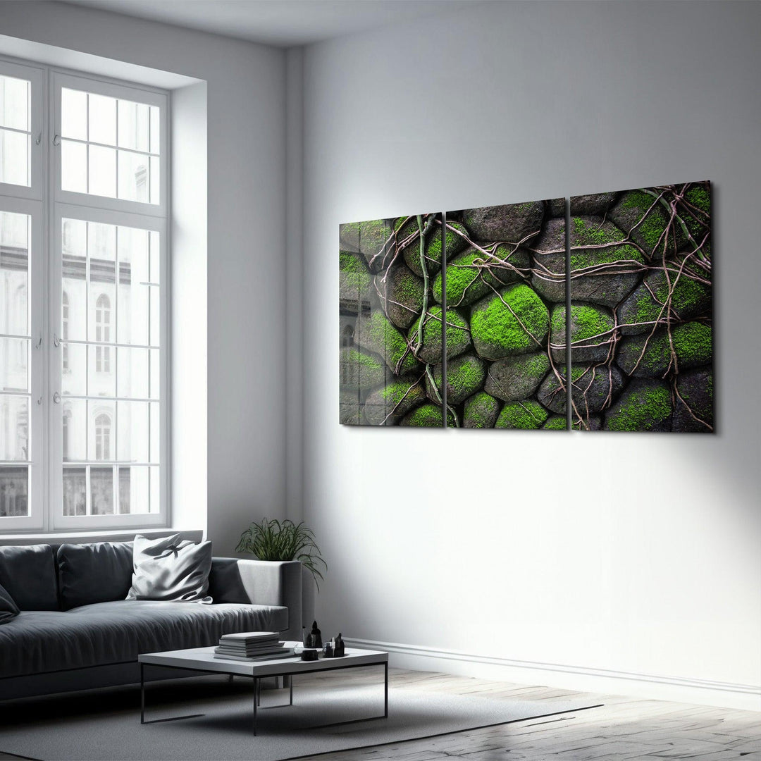 ・"Ivy on the Stone - Trio"・Glass Wall Art