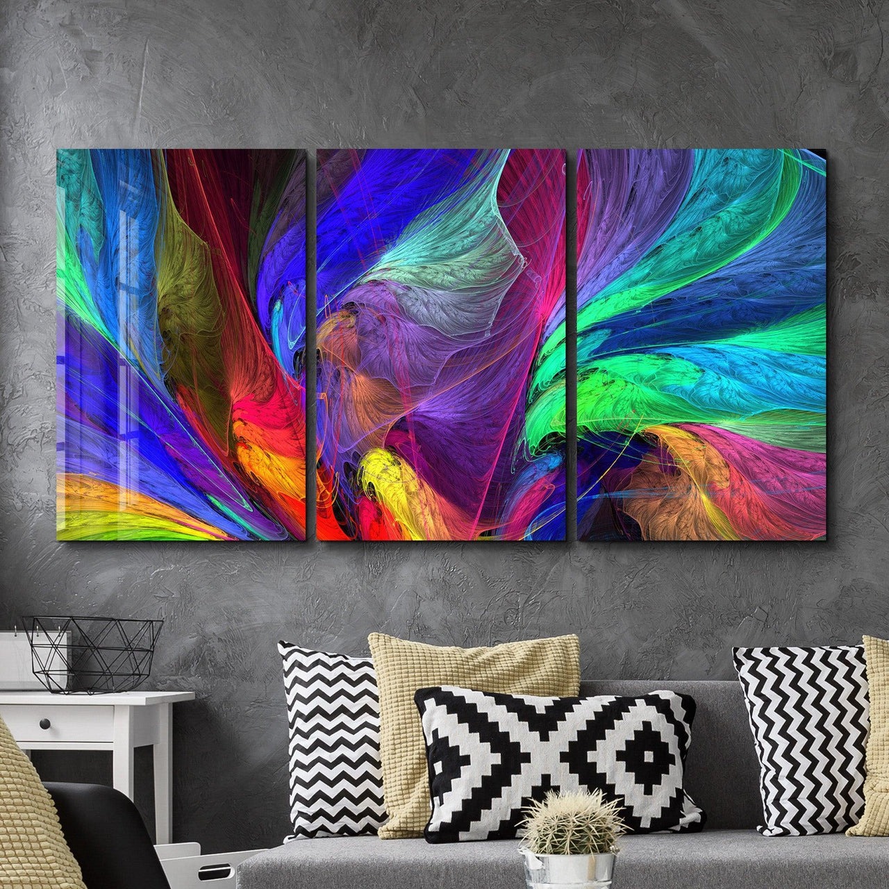 Colorized Trio quot Glass Wall Art Artdesigna