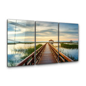 ・"Long Pier - Trio"・Glass Wall Art - ArtDesigna Glass Printing Wall Art