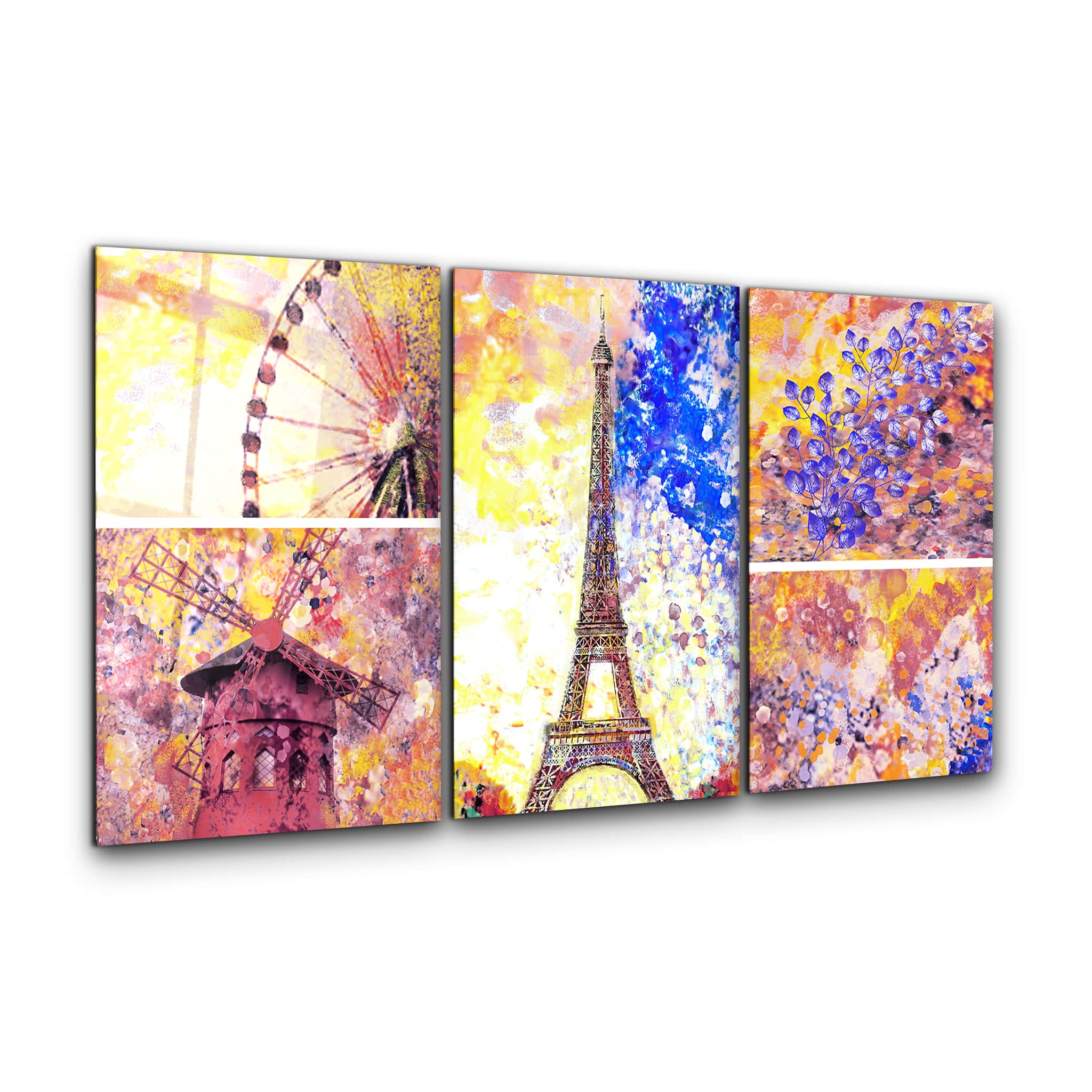 ・"Paris - Trio"・Glass Wall Art