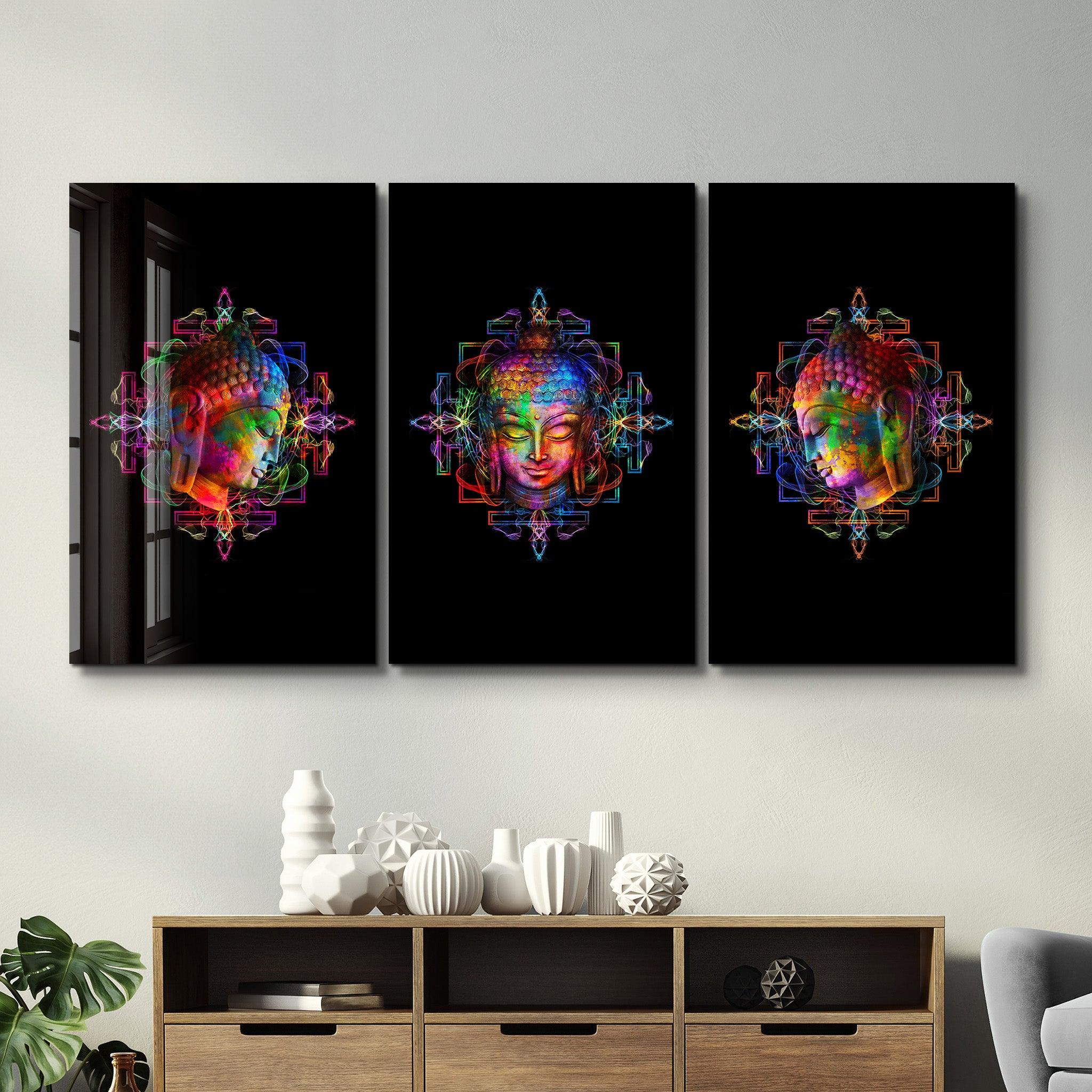 ・"Lord Buddha - Trio"・Glass Wall Art - ArtDesigna Glass Printing Wall Art