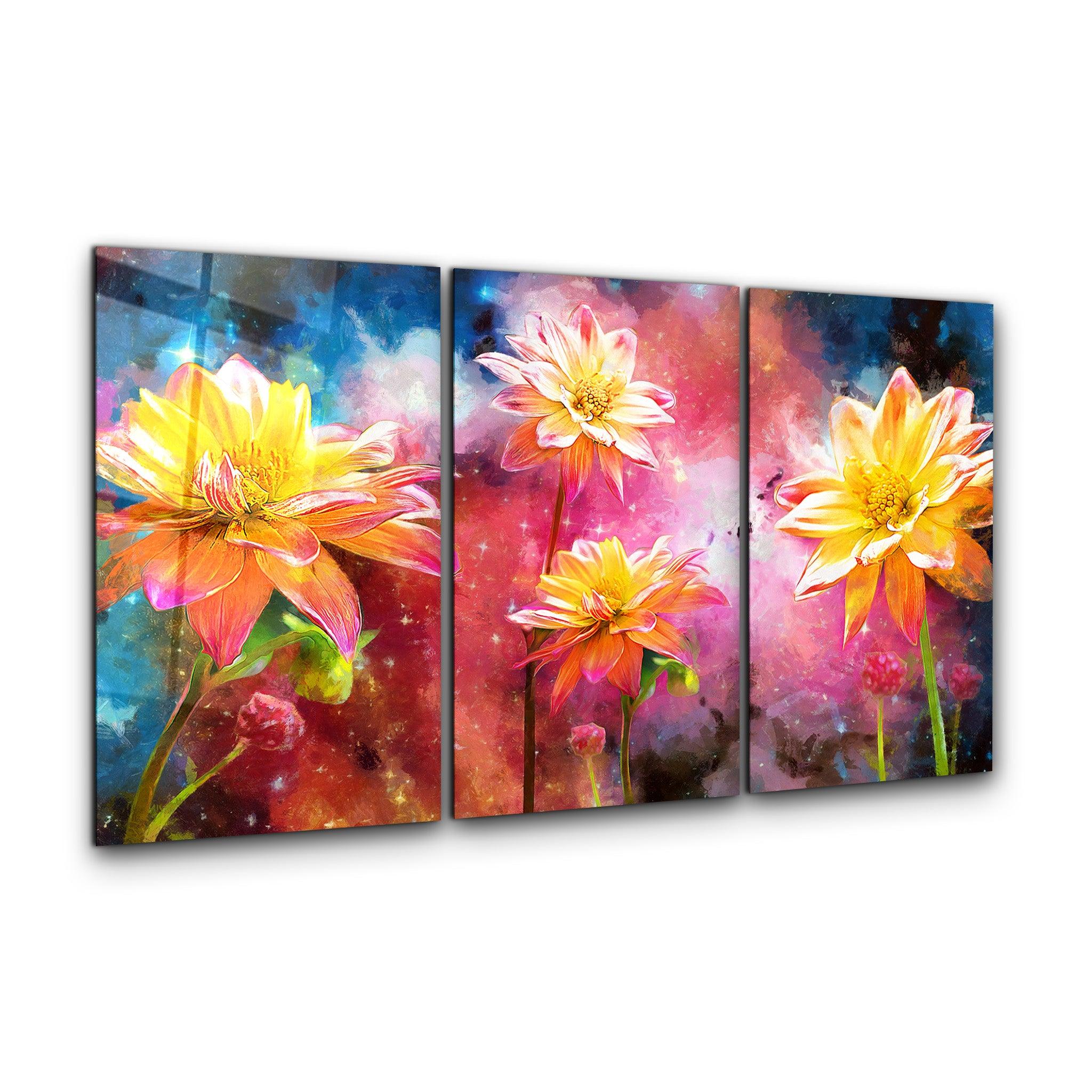 ・"Flower Dream - Trio"・Glass Wall Art - ArtDesigna Glass Printing Wall Art