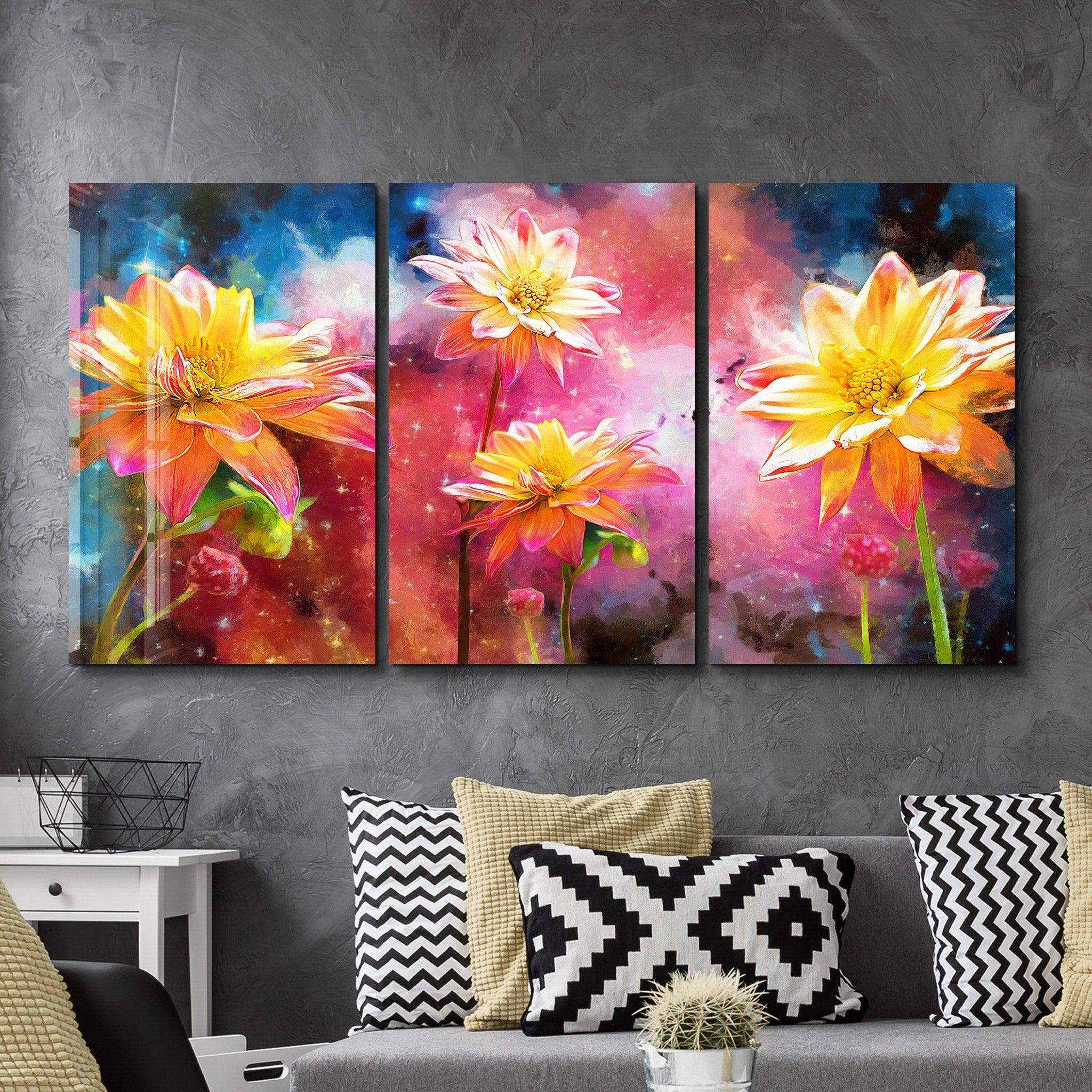 ・"Flower Dream - Trio"・Glass Wall Art - ArtDesigna Glass Printing Wall Art