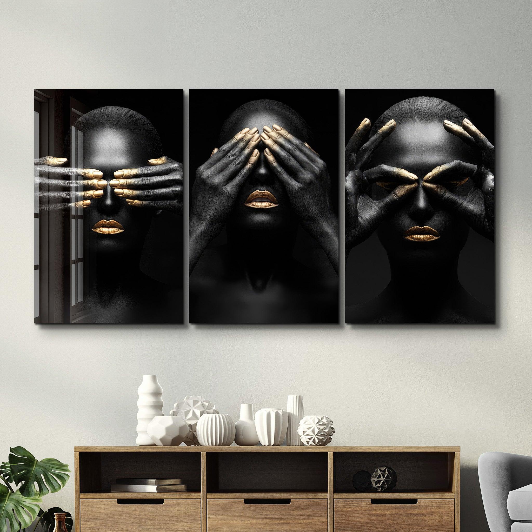 ・"Hands and Eyes - Trio"・Glass Wall Art - ArtDesigna Glass Printing Wall Art