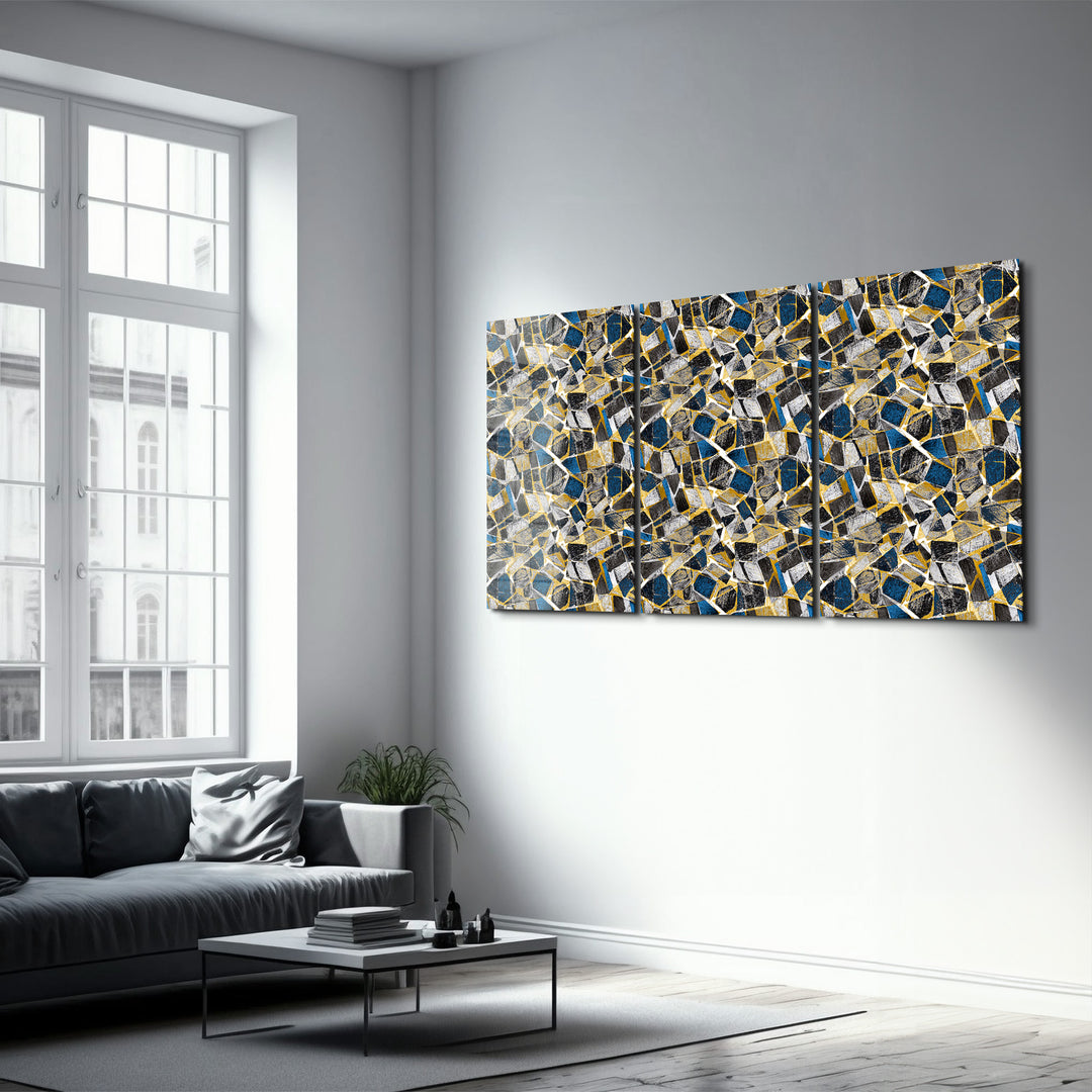 ・"Abstract Stones - Trio"・Glass Wall Art