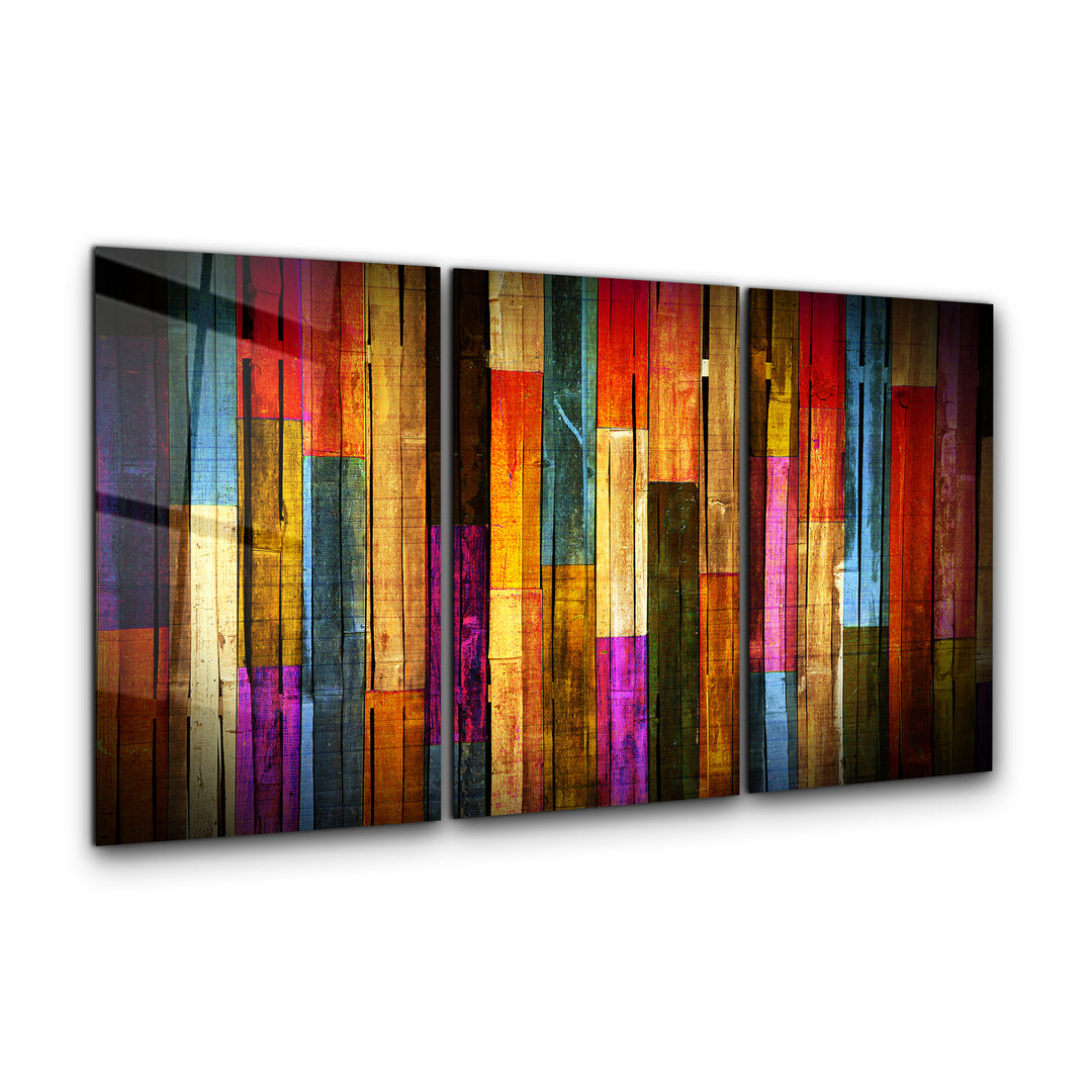 ・"Painted Wood - Trio"・Glass Wall Art