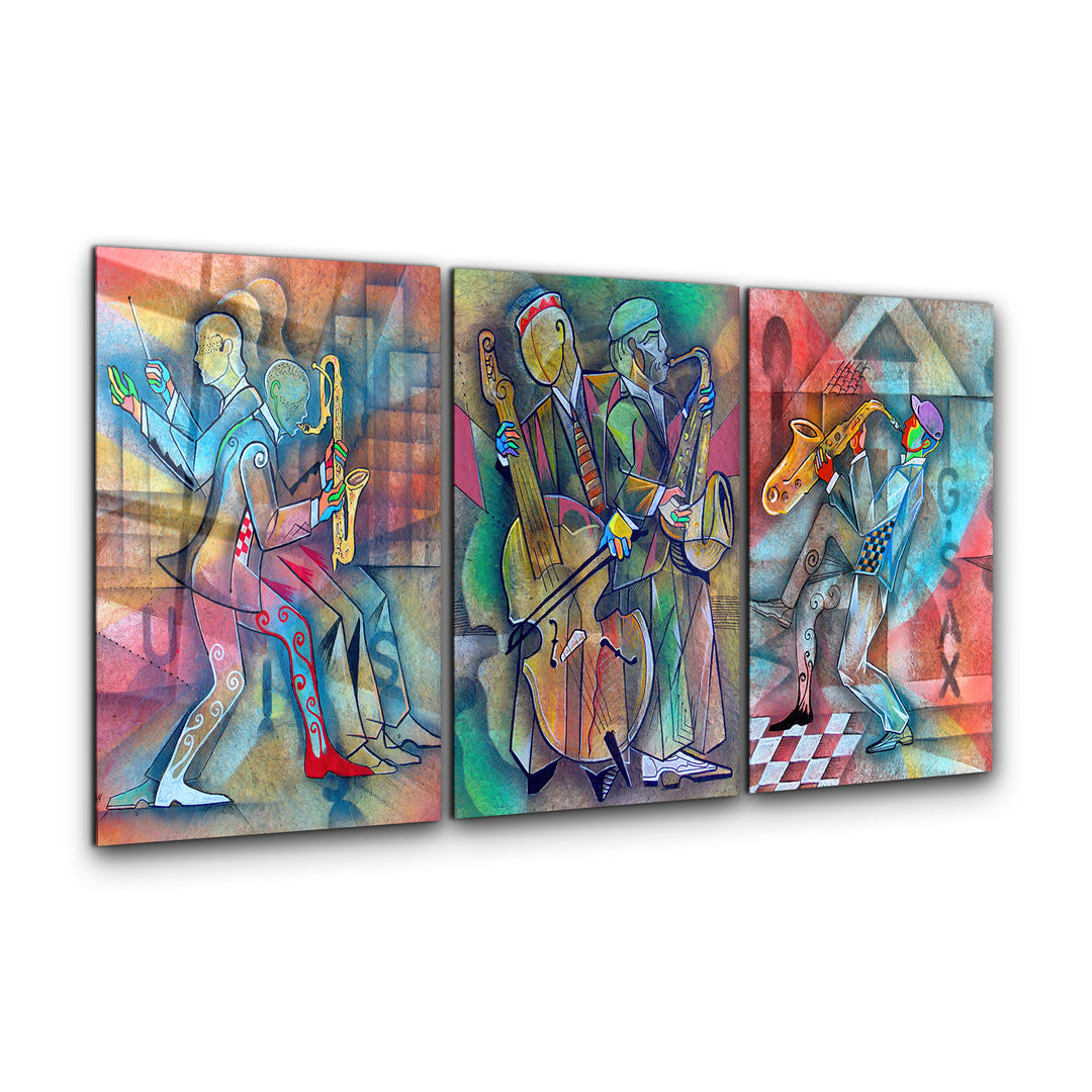 ・"Jazz - Trio"・Glass Wall Art