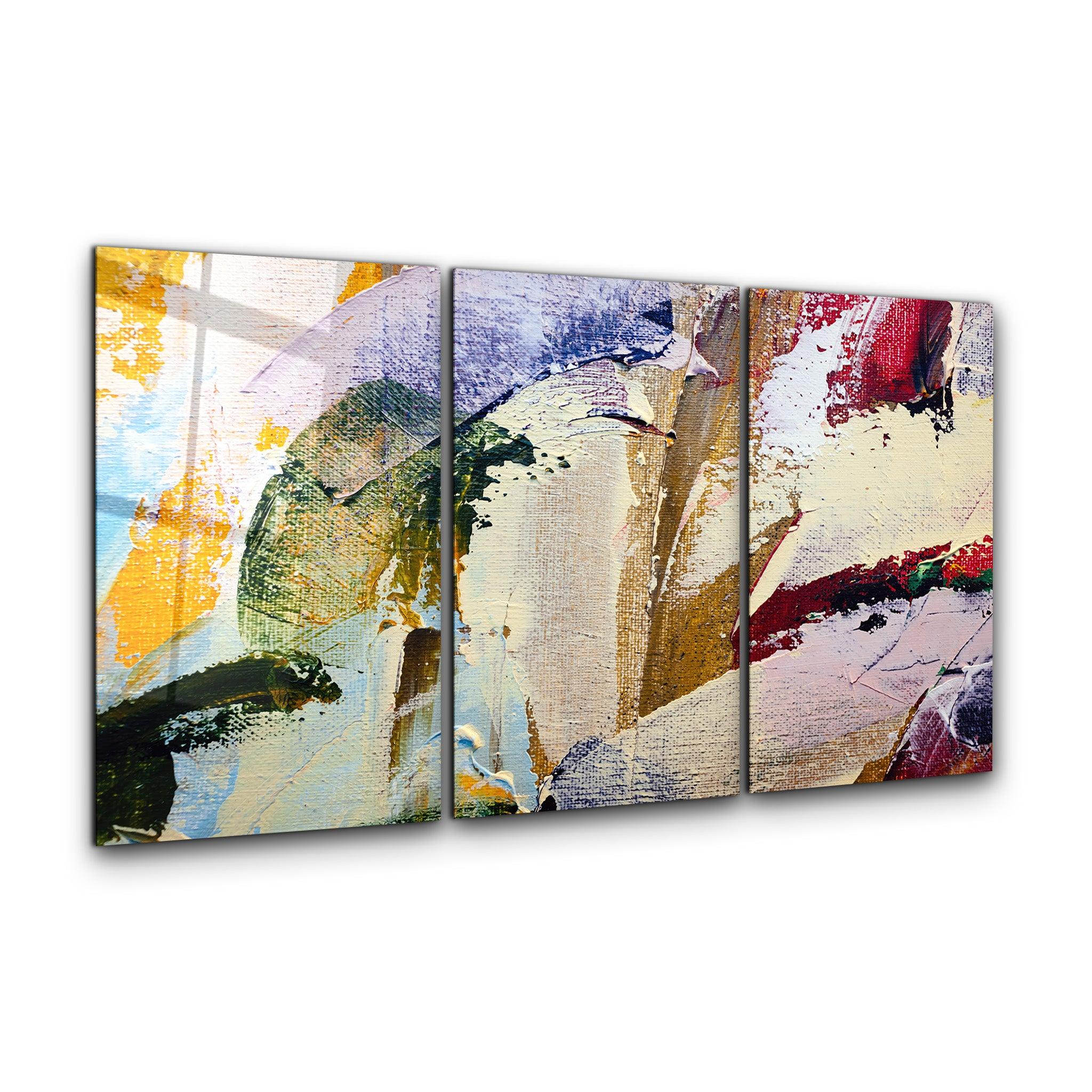 ・"Abstract Oil Paint Patterns - Trio"・Glass Wall Art - ArtDesigna Glass Printing Wall Art