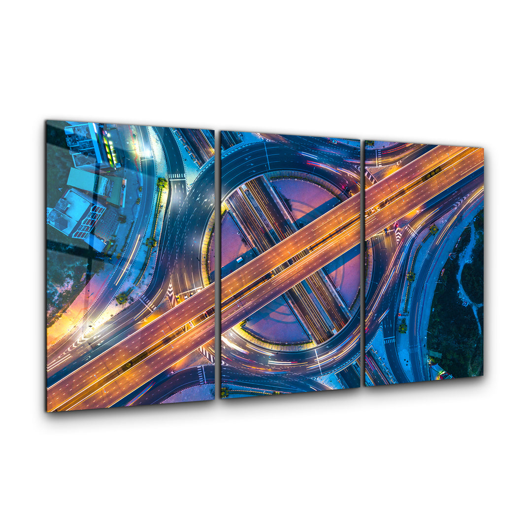 ・"Intersection - Trio"・Glass Wall Art