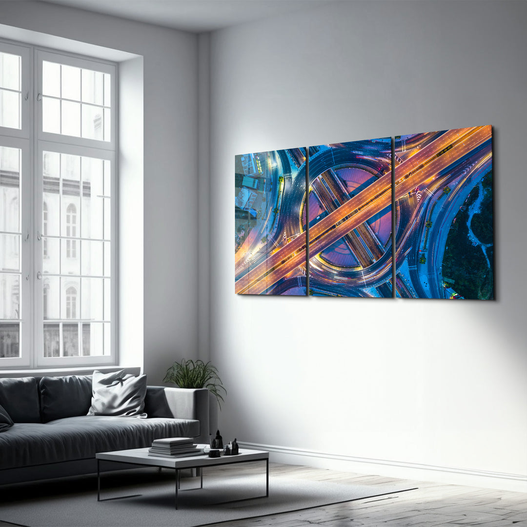 ・"Intersection - Trio"・Glass Wall Art
