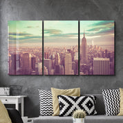 ・"NY Retro Filter - Trio"・Glass Wall Art - ArtDesigna Glass Printing Wall Art