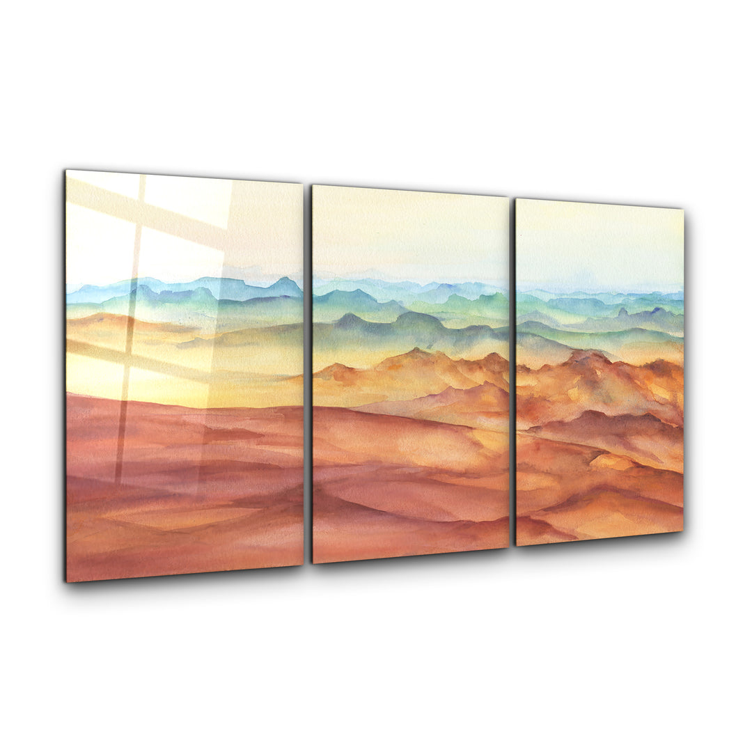 ・"Sand Sea - Trio"・Glass Wall Art